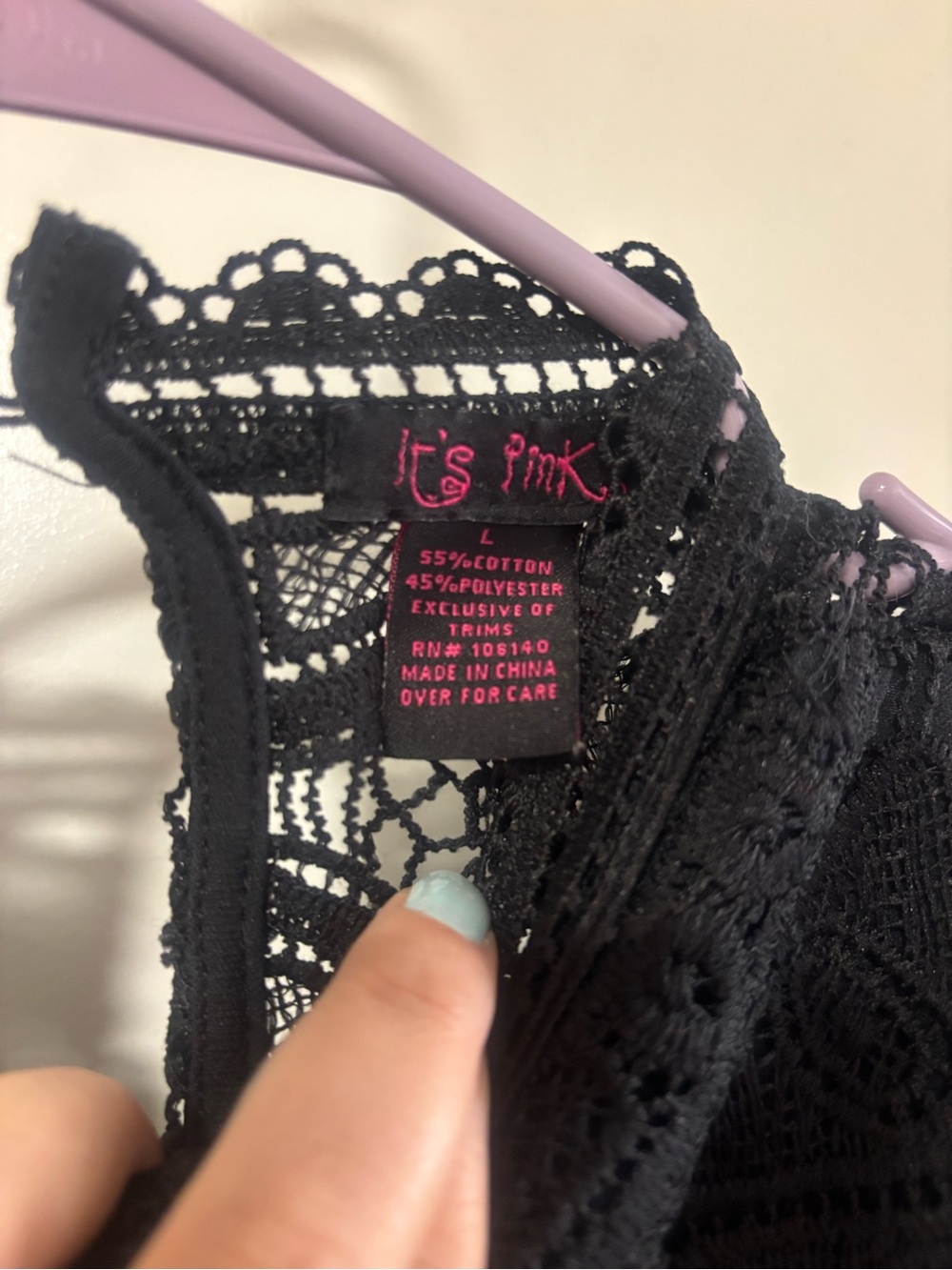 Windsor Black Crochet Lace High-Neck Long-Sleeve Top - Picture 5 of 7